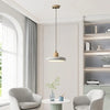 modern natural oak travertine disc pendant light