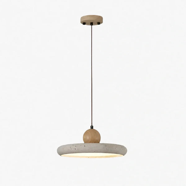 modern natural oak travertine disc pendant light