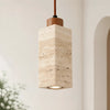 modern natural travertine stone mini pendant light for bedside