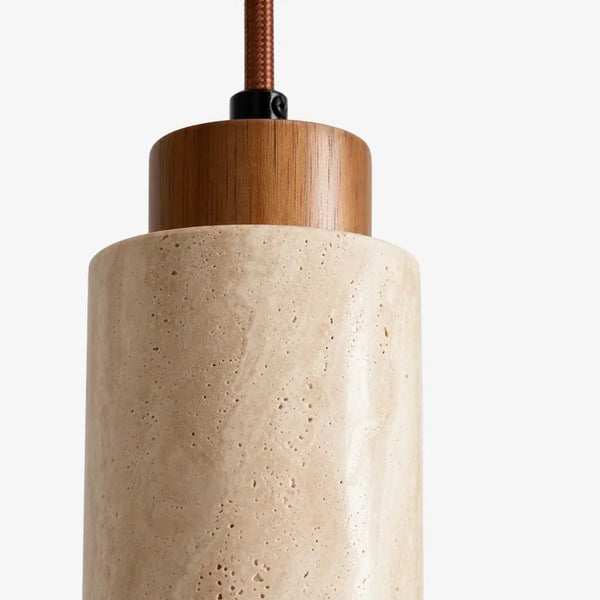 modern natural travertine stone mini pendant light for bedside