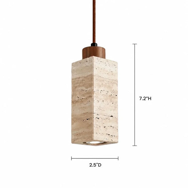 modern natural travertine stone mini pendant light for bedside