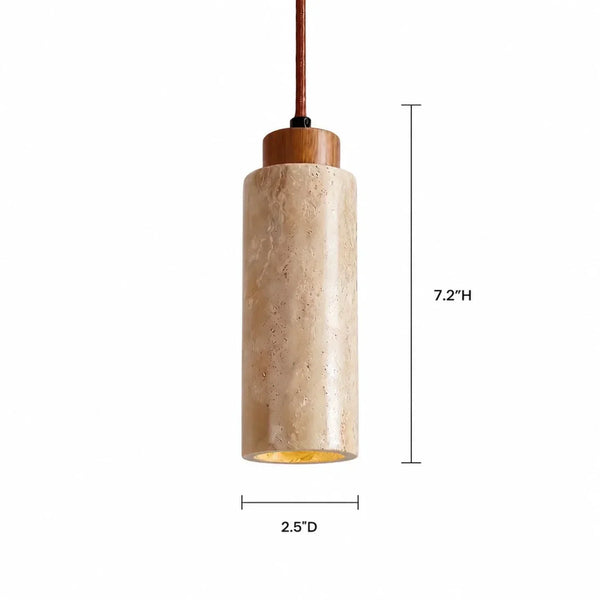 modern natural travertine stone mini pendant light for bedside