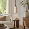 modern natural travertine stone mini pendant light for bedside