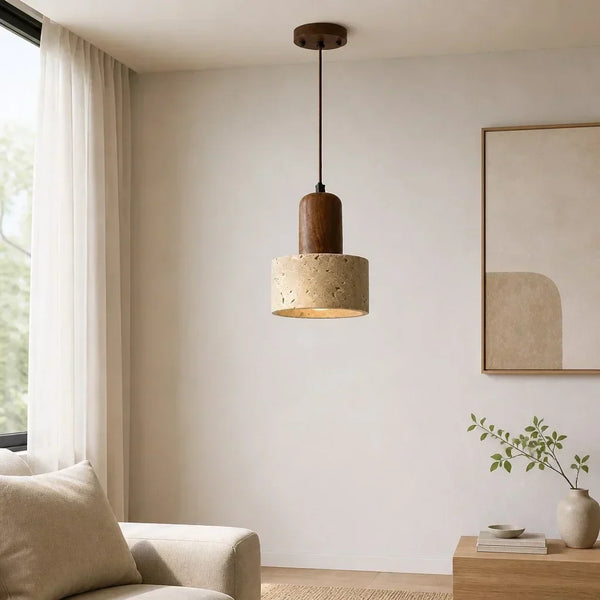 modern natural travertine stone pendant light