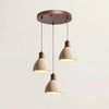 modern natural travertine wood dome pendant light