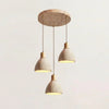 modern natural travertine wood dome pendant light