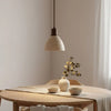 modern natural travertine wood dome pendant light
