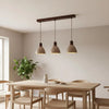modern natural travertine wood dome pendant light