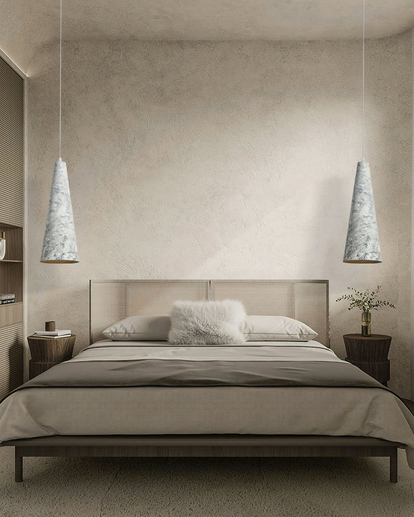 modern off white iron conical pendant light