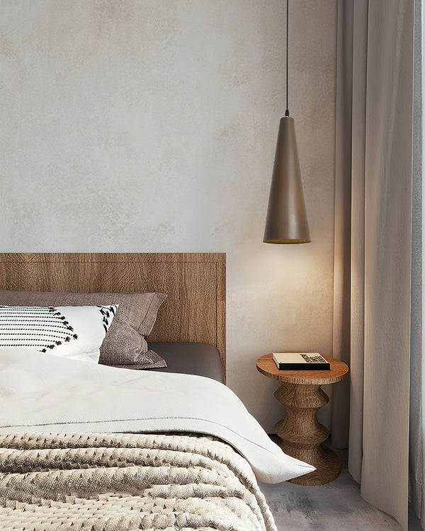 modern off white iron conical pendant light