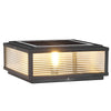 Square Ribbed Glass Outdoor Pier Mount Post Light