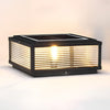 Square Ribbed Glass Outdoor Pier Mount Post Light