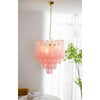 modern pink glass copper chandelier