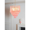 modern pink glass copper chandelier