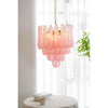 modern pink glass copper chandelier