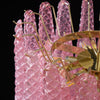 modern pink glass copper chandelier