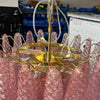 modern pink glass copper chandelier