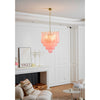 modern pink glass copper chandelier