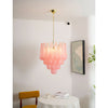 modern pink glass copper chandelier