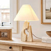 modern pleated travertine fabric table lamp