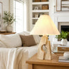 modern pleated travertine fabric table lamp