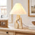 modern pleated travertine fabric table lamp