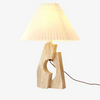 modern pleated travertine fabric table lamp