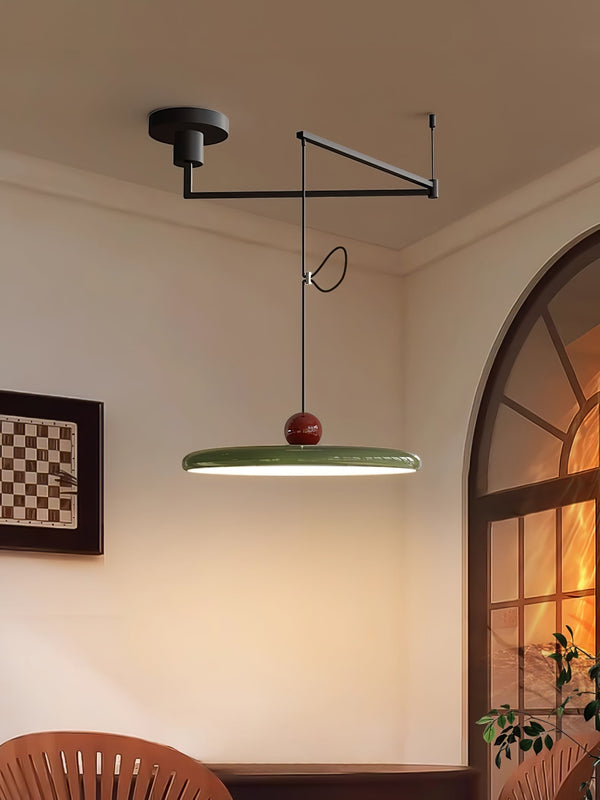modern red green acrylic disk led pendant light
