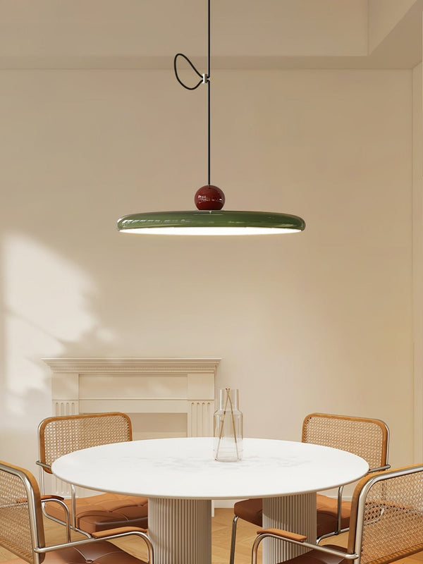modern red green acrylic disk led pendant light
