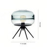 modern sea blue glass iron four leg table lamp