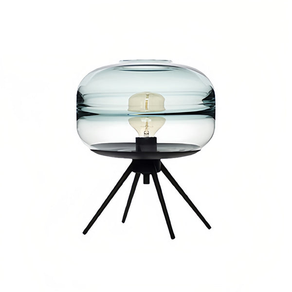 modern sea blue glass iron four leg table lamp