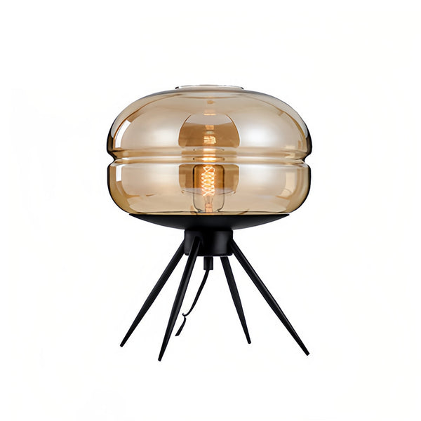 modern sea blue glass iron four leg table lamp