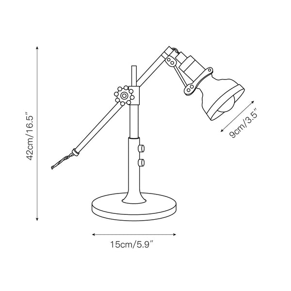 modern silver aluminum adjustable table lamp