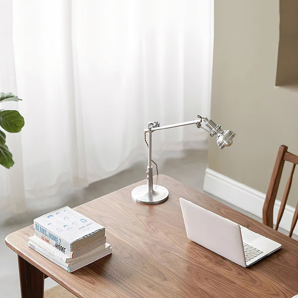 modern silver aluminum adjustable table lamp