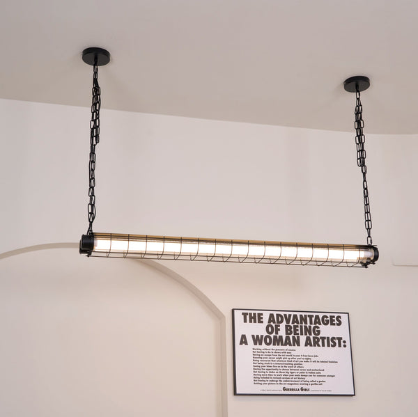 modern silver metal acrylic linear pendant light