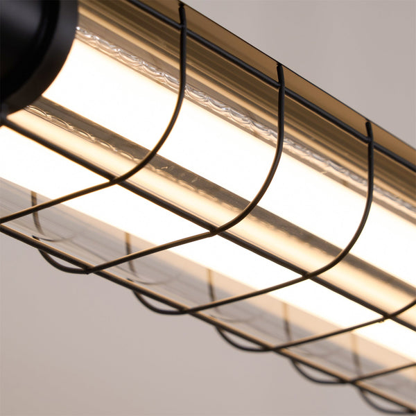 modern silver metal acrylic linear pendant light
