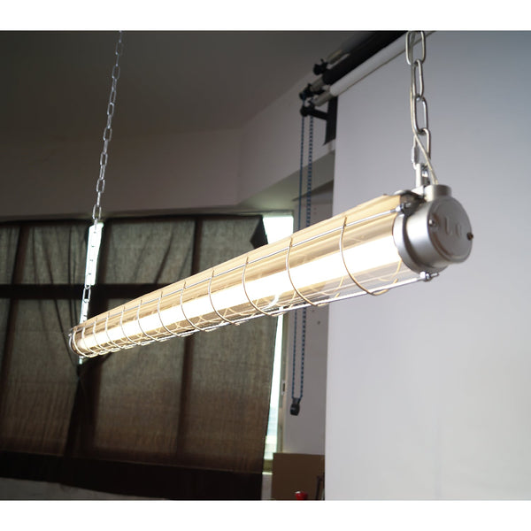 modern silver metal acrylic linear pendant light