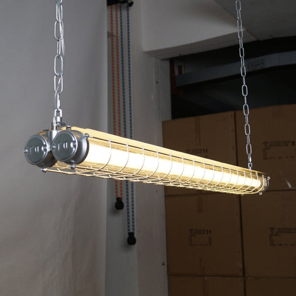modern silver metal acrylic linear pendant light