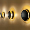 modern steel disc wall lamp with integrated led