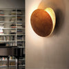 modern steel disc wall lamp with integrated led