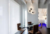 modern steel disc wall lamp with integrated led