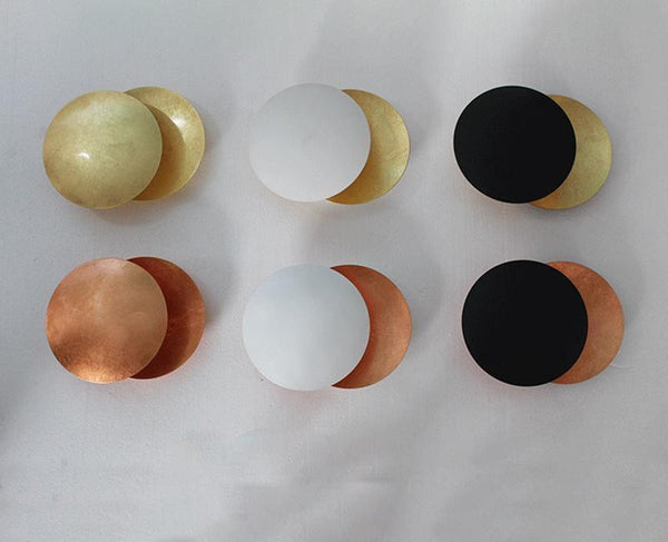 modern steel disc wall lamp with integrated led