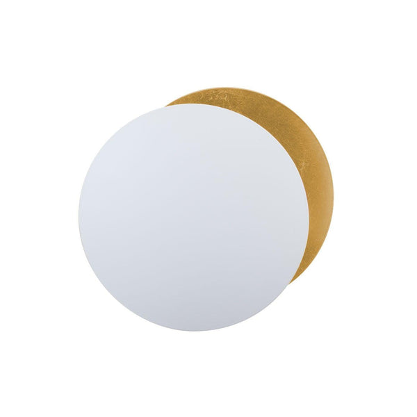 modern steel disc wall lamp with integrated led