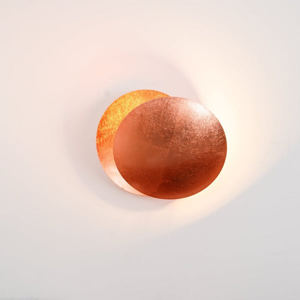 modern steel disc wall lamp with integrated led