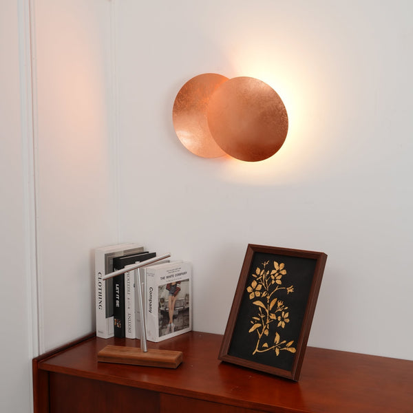 modern steel disc wall lamp with integrated led