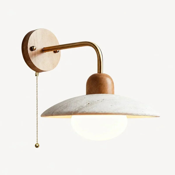 modern travertine disc wall sconce black gold