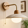 modern travertine disc wall sconce black gold