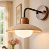 modern travertine disc wall sconce black gold