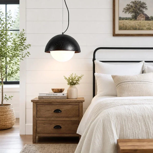 modern travertine dome pendant lamp