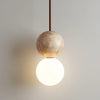 modern travertine frosted glass globe pendant light